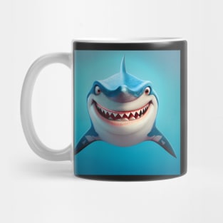 Grinning Shark in Cartoon Style Mug